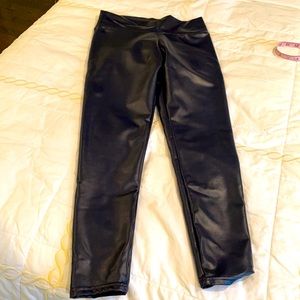 Navy blue faux leather leggings g